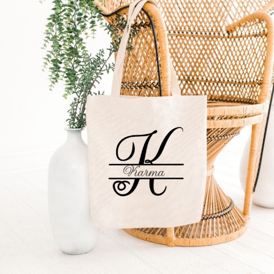 Personalized Initial Tote Bags.(made to order)
